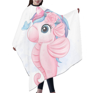 Personality  Cute Little Seahorse Illustration Hair Cutting Cape