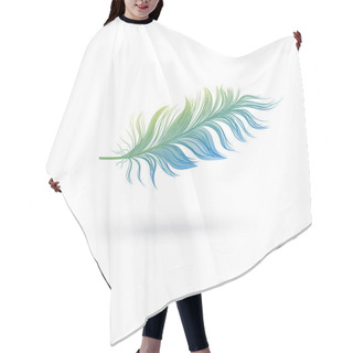 Personality  Green And Blue Fluffy Feather Floating In Air Hair Cutting Cape