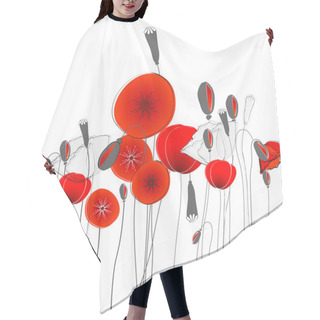 Personality  Beautiful Poppies Illustration Hair Cutting Cape