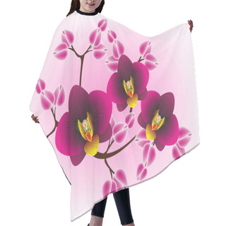 Personality   Floral Design Background, Orchids. Hair Cutting Cape