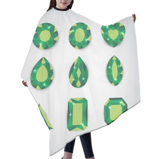 Personality  Green Diamonds And Ruby Vector Icons Hair Cutting Cape