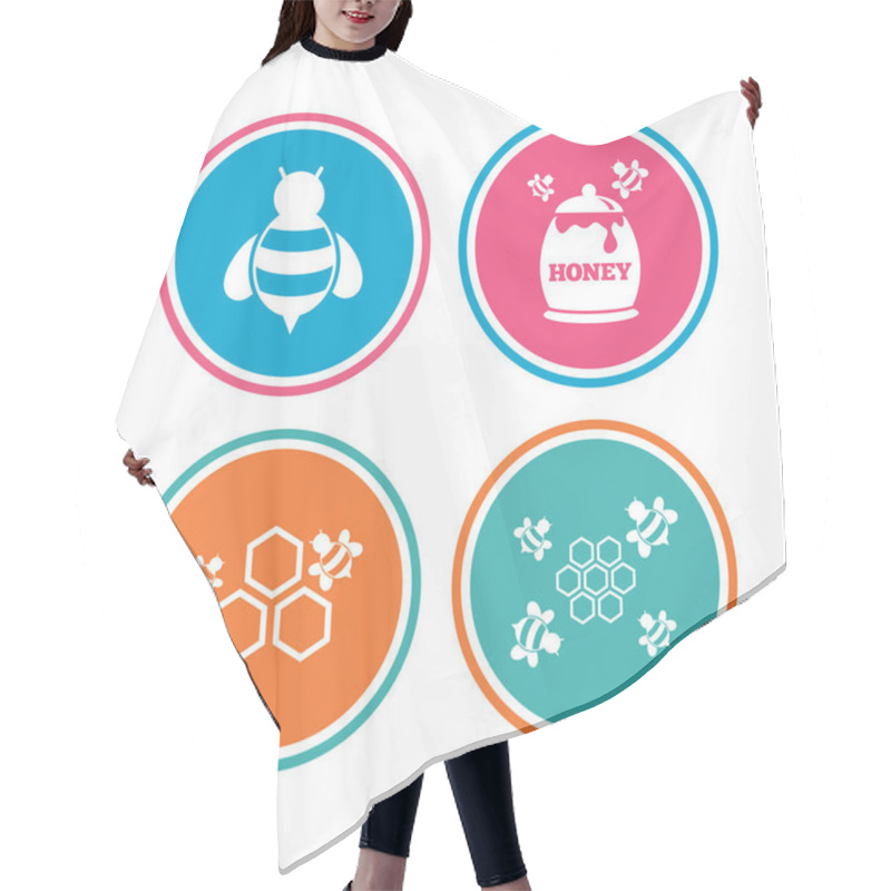 Personality  Honey Icons Set Hair Cutting Cape