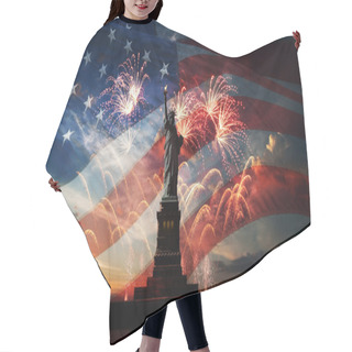 Personality  Independence Day. Liberty Enlightening The World Hair Cutting Cape