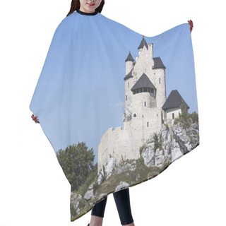Personality  Beautiful Medieval Castle At Sunny Day Over Blue Sky, Bobolice,  Hair Cutting Cape