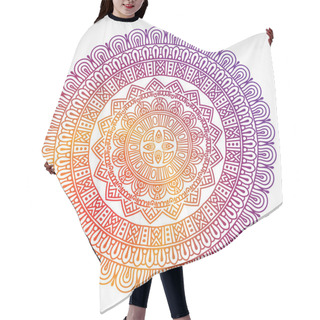 Personality  Round Gradient Mandala On White Isolated Background Hair Cutting Cape
