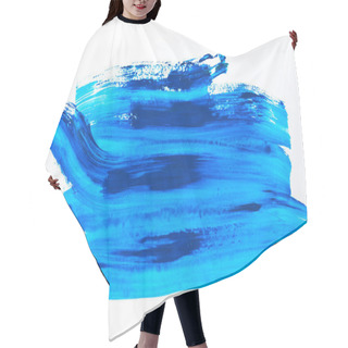 Personality  Abstract Painting With Bright Blue Brush Strokes On White   Hair Cutting Cape