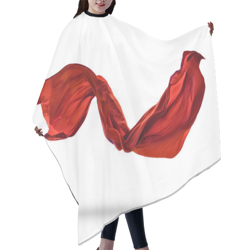 Personality  Smooth elegant red cloth on white background hair cutting cape