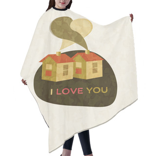 Personality  Illustration Of House On Valentines Day Hair Cutting Cape