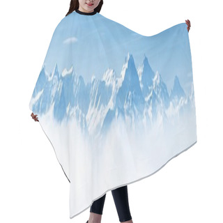 Personality  Panorama Of Snow Mountain Landscape Alps Hair Cutting Cape