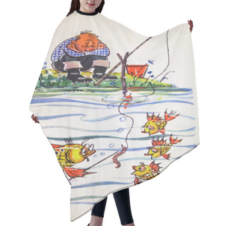 Personality  Fishes Lesson USSR - CIRCA 1959 Hair Cutting Cape
