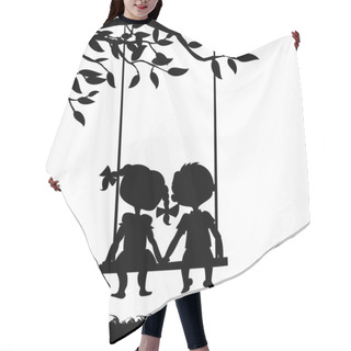 Personality  Silhouettes Of Boy And Girl Hair Cutting Cape
