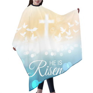 Personality  Shining And Birds With He Is Risen Text For Easter Day Hair Cutting Cape