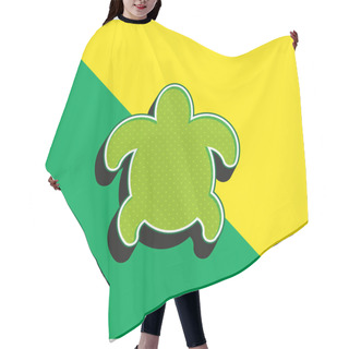 Personality  Big Turtle Green And Yellow Modern 3d Vector Icon Logo Hair Cutting Cape
