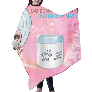 Personality  Vector Illustration With Manga Style Girl And Carbonated Bubble Mask Hair Cutting Cape