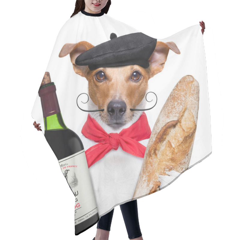 Personality  Dog  Wine Baguette Beret Hair Cutting Cape