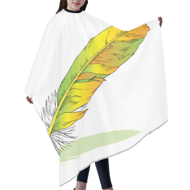 Personality  Writing Feather Hair Cutting Cape