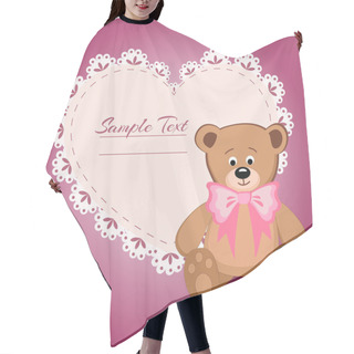 Personality  Teddy Bear And Big Heart - Vector Illustration Hair Cutting Cape