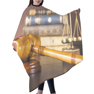 Personality  Judges Gavel And Law Books Hair Cutting Cape