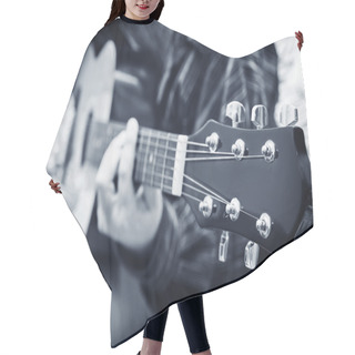 Personality  Man Playing On Guitar Hair Cutting Cape