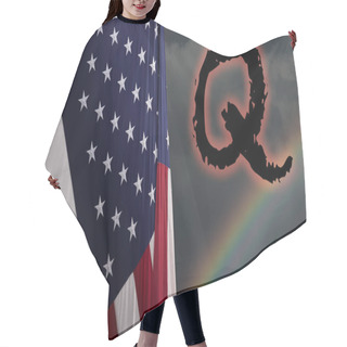 Personality  Q Anon Deep State Conspiracy Concept Hair Cutting Cape