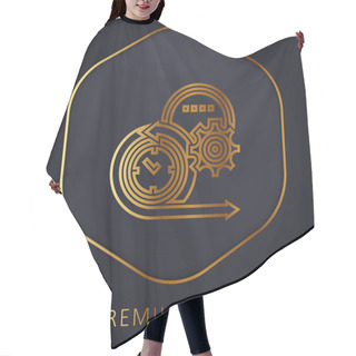 Personality  Agile Golden Line Premium Logo Or Icon Hair Cutting Cape