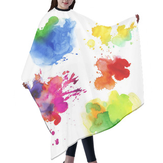Personality  Set Of Watercolor Drops And Spray Hair Cutting Cape