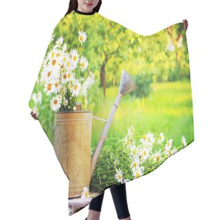 Personality  Summer Garden With Daisy Flowers Hair Cutting Cape