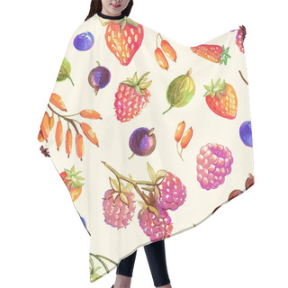 Personality  Seamless Pattern With Berries Hair Cutting Cape