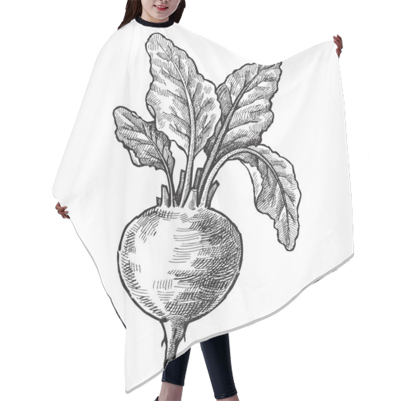 Personality  hand drawn of beet hair cutting cape