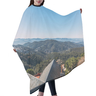 Personality  Scenic View Of Houses And Hills Covered With Forest, Barcelona, Spain Hair Cutting Cape