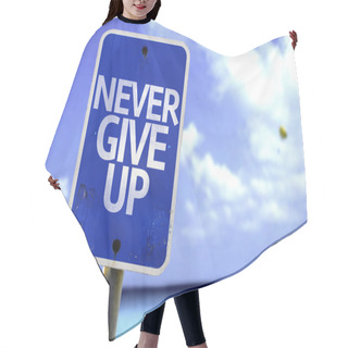 Personality  Never Give Up Sign Hair Cutting Cape