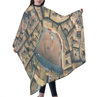 Personality  Aerial Top Down View Of Siena Cityscape Involving Famous Piazza Del Campo Or Campo Square. Tuscany, Italy Hair Cutting Cape