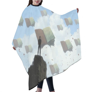 Personality  Abstract Background With Human Silhouette And Books      Hair Cutting Cape