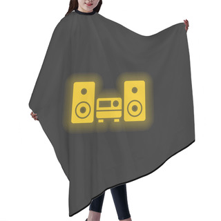 Personality  Audio Equipment Yellow Glowing Neon Icon Hair Cutting Cape