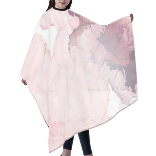 Personality  Pink And Plum Quartz Geode Vector Design Frame.Stylish Taupe Brown Texture Card. Hair Cutting Cape