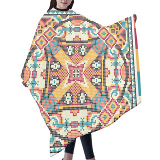 Personality  Geometric Square Pattern For Cross Stitch Ukrainian Traditional Hair Cutting Cape