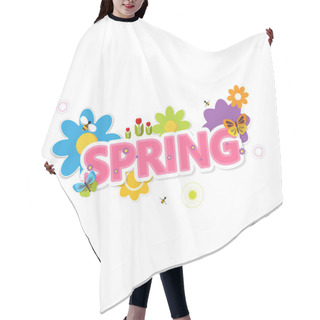 Personality  Spring Lettering With Flowers Hair Cutting Cape