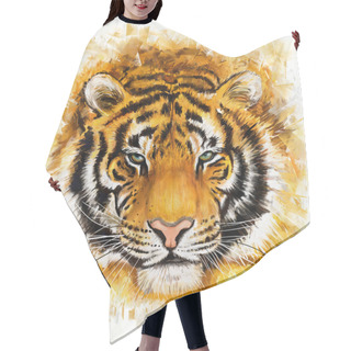 Personality  Wild Tiger Hair Cutting Cape