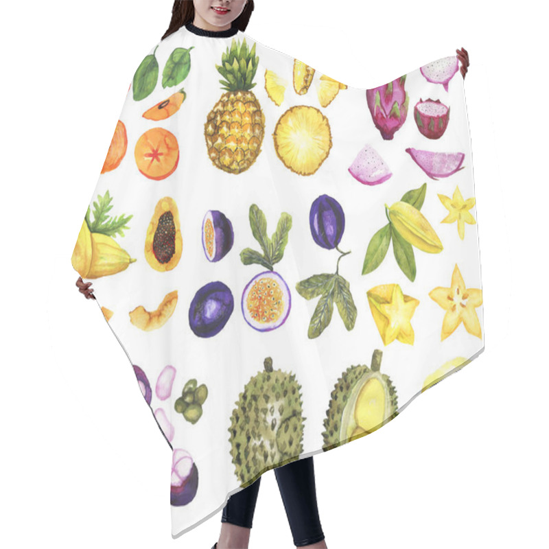 Personality  Hand Drawn Tropic Fruit Set Hair Cutting Cape