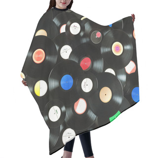 Personality  Vinyl Records Background Hair Cutting Cape