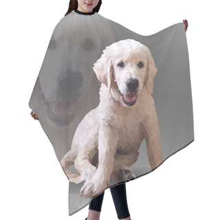 Personality  Puppy Of A Retriever In Geometrical Style Hair Cutting Cape