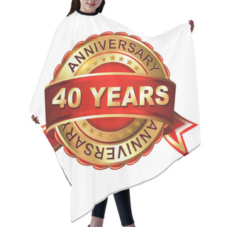 Personality  40 Years Anniversary  Label With Ribbon. Hair Cutting Cape
