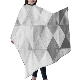 Personality  Watercolors Triangles And Squares, Multicolored Ornament, Seamless Black Grey. Hair Cutting Cape