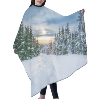 Personality  Sunrise In Snowy Mountains Hair Cutting Cape