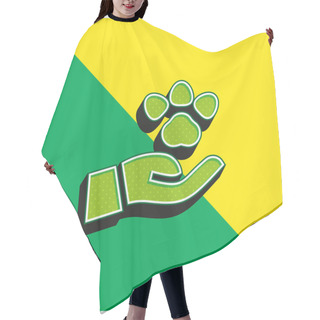 Personality  Animal Green And Yellow Modern 3d Vector Icon Logo Hair Cutting Cape