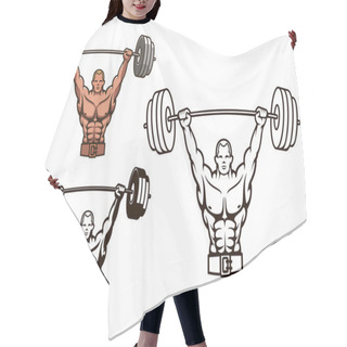 Personality  Bodybuilder With Barbell Hair Cutting Cape