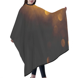 Personality  Golden Bokeh On Black Background With Copy Space Hair Cutting Cape