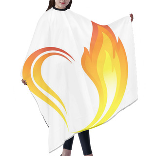 Personality  Abstract Fire Flames Icon With Heart Element Hair Cutting Cape