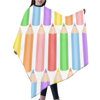 Personality  Colored Pencil Pattern On White Background Hair Cutting Cape