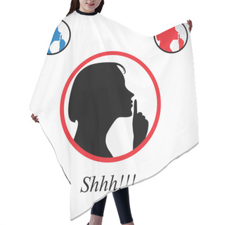 Personality  Girl Gesturing Silence Saying Shh Using Her Hand - Concept Vecto Hair Cutting Cape